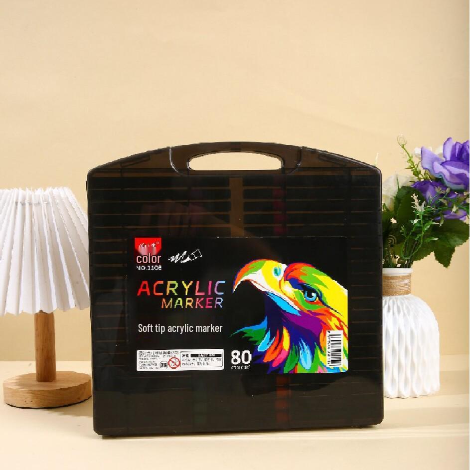 Akrylový fix s měkkým hrotem Black Box - Rychleschnoucí, Vrstvitelný, Nekrvácí, Ideální pro dětské DIY umění a graffiti malbu.