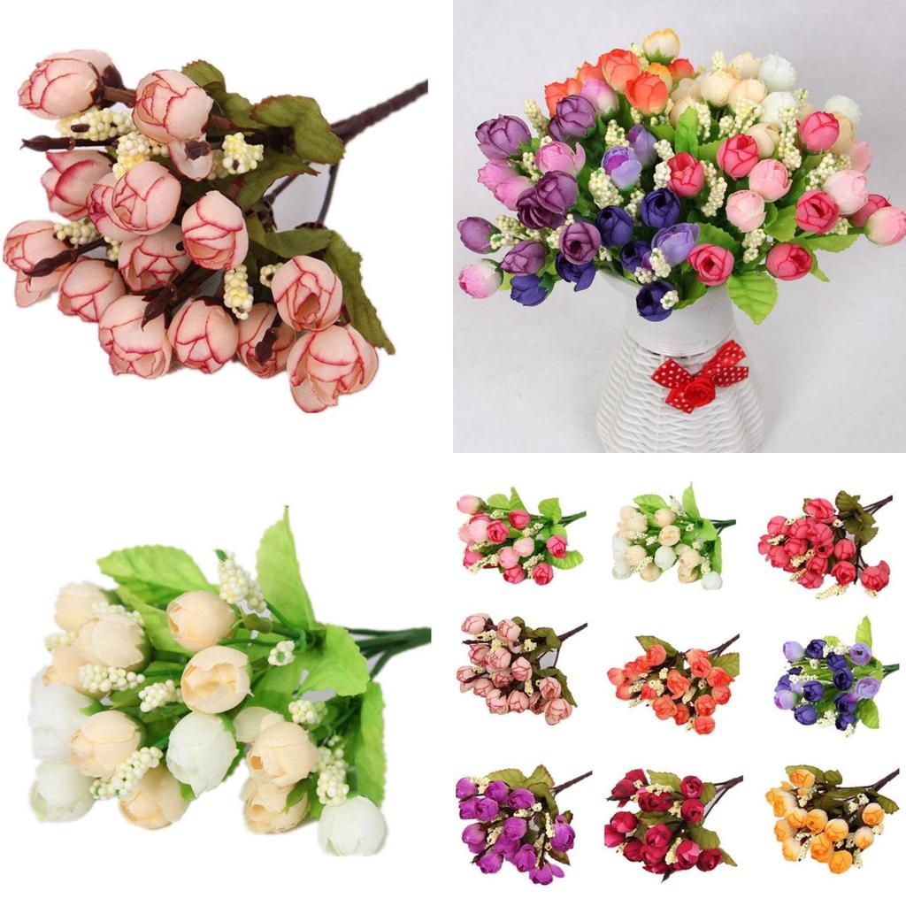 Versatile Artificial Flowers Tea Rose Buds Perfect For Wedding And Home Decor