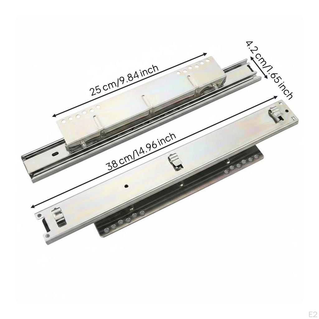 Cabinet Basket Slide Thickened 3 Section Rail Adjustable Pull out Shelf 375MM