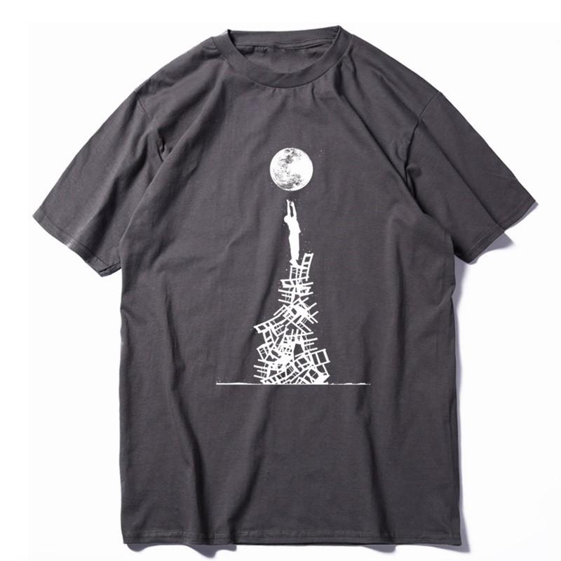 COOLMIND 100% Cotton Short Sleeve Creative Men T Shirt Casual Summer Loose Men Tshirt Tee Shirts Mens o-neck Male t-shirt