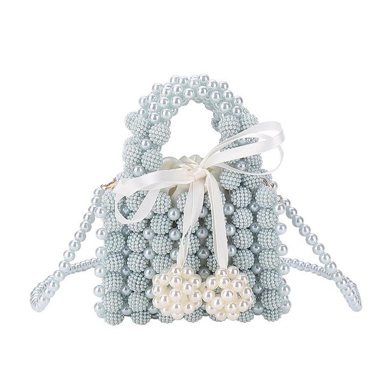Acrylic Butterfly Knot Tote Bag With Pearl Weaving For Casual Daily Use