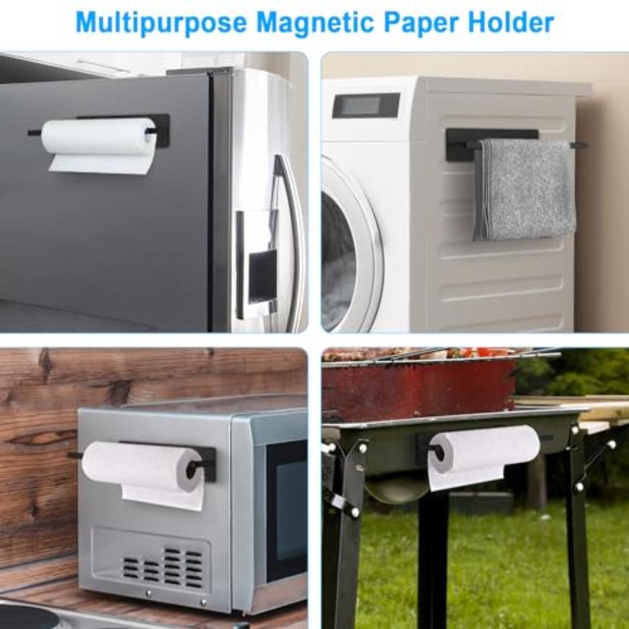 Magnetic Paper Towel Holder for Fridge Toilet Paper Roll Holder Magnet Towel Rack Wall Mount Fridge Organizer for Paper Towels