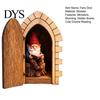 Decorative Door Frame Accents Opening Fairy with Hidden Gnome Scene, Miniature Wooden Wall Decor, Archway 2D Flat Reading Scene Hinged for Baseboard,