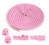 1 pair Colorful elastic band circular spring buckle adult and child elastic no tying, black and white lazy shoelaces