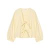 Zaprha 2025 New Arrival French Fashionable Bow Decorated Poplin Long Sleeves Round Neck Loose Shirt Female 0387074