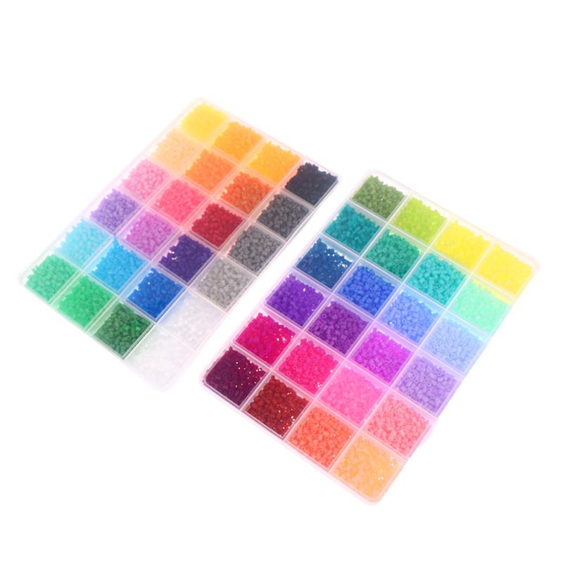 24Colors/Set Each Grid Contains 400Pcs Mini Beads Fuse Beads Puzzles Beads For Kids Diy High Quality Puzzles Handmade Gift Toy