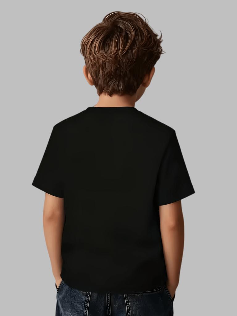 T-shirts for Boys and Girls - Boys' Short-sleeved Camping Group Letter Printed Graphic T-shirt, Round Neck Casual Summer