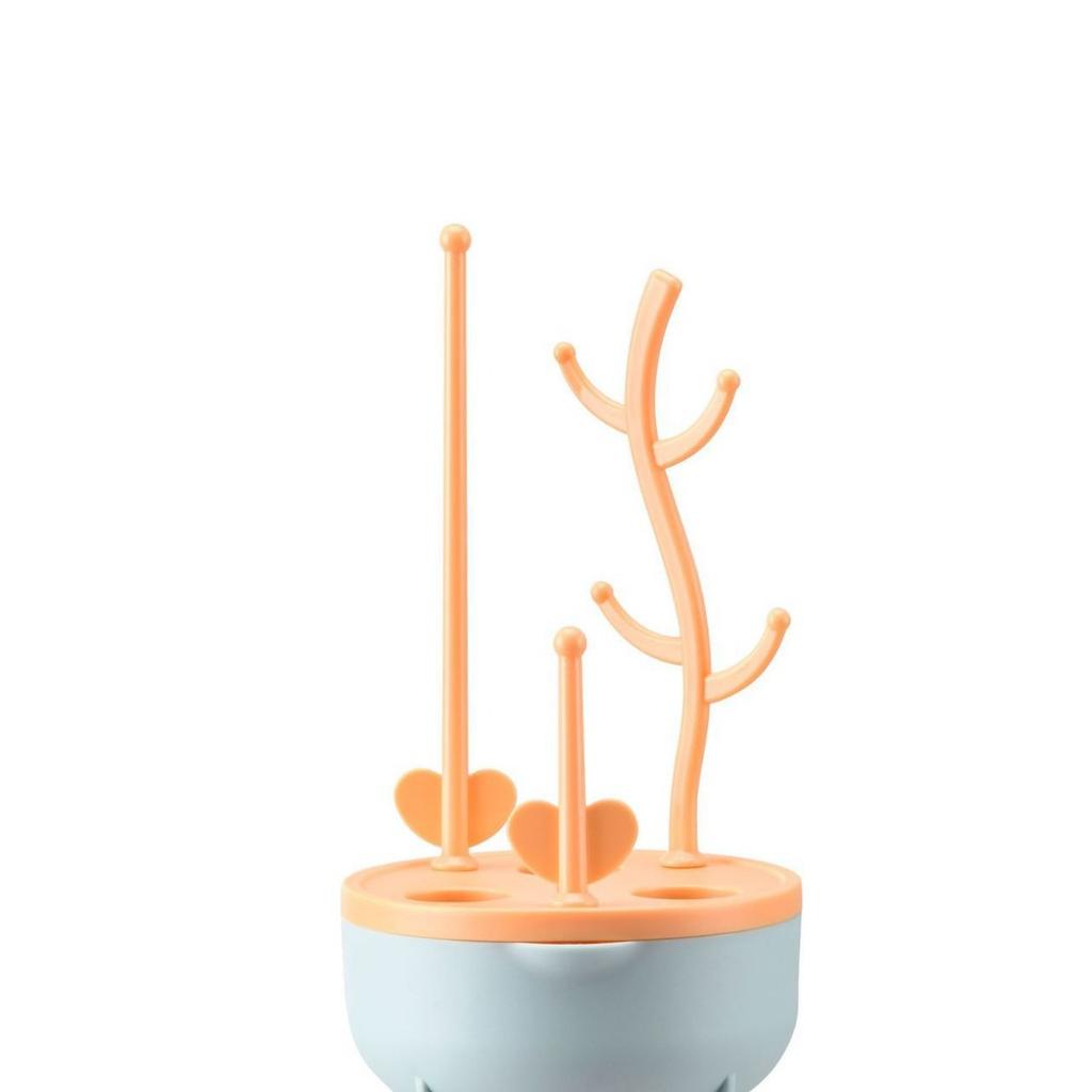 Food Grade Silicone Brush Baby Bottle Cleaner with Drying Rack Deep Clean Bottle Brush Bottle Cleaner Kit Newborn Accessories