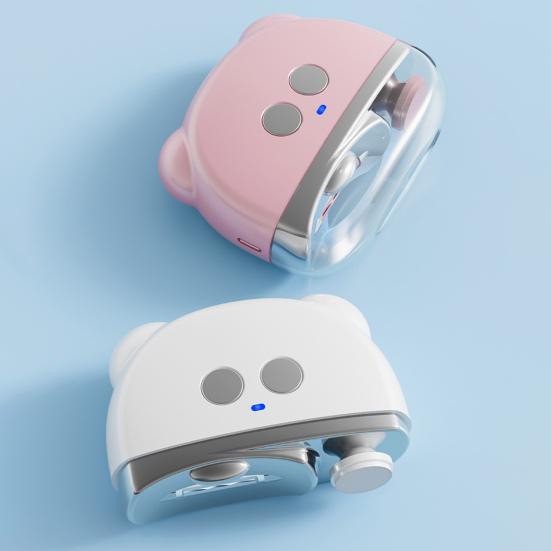 Baby Elektrisk Negleklipper med LED-lys Oppladbar 3 Hastigheter Automatisk Negletrimmer Barn Voksne Eldre Fingerneglklipper Poleringsmaskin Sliper