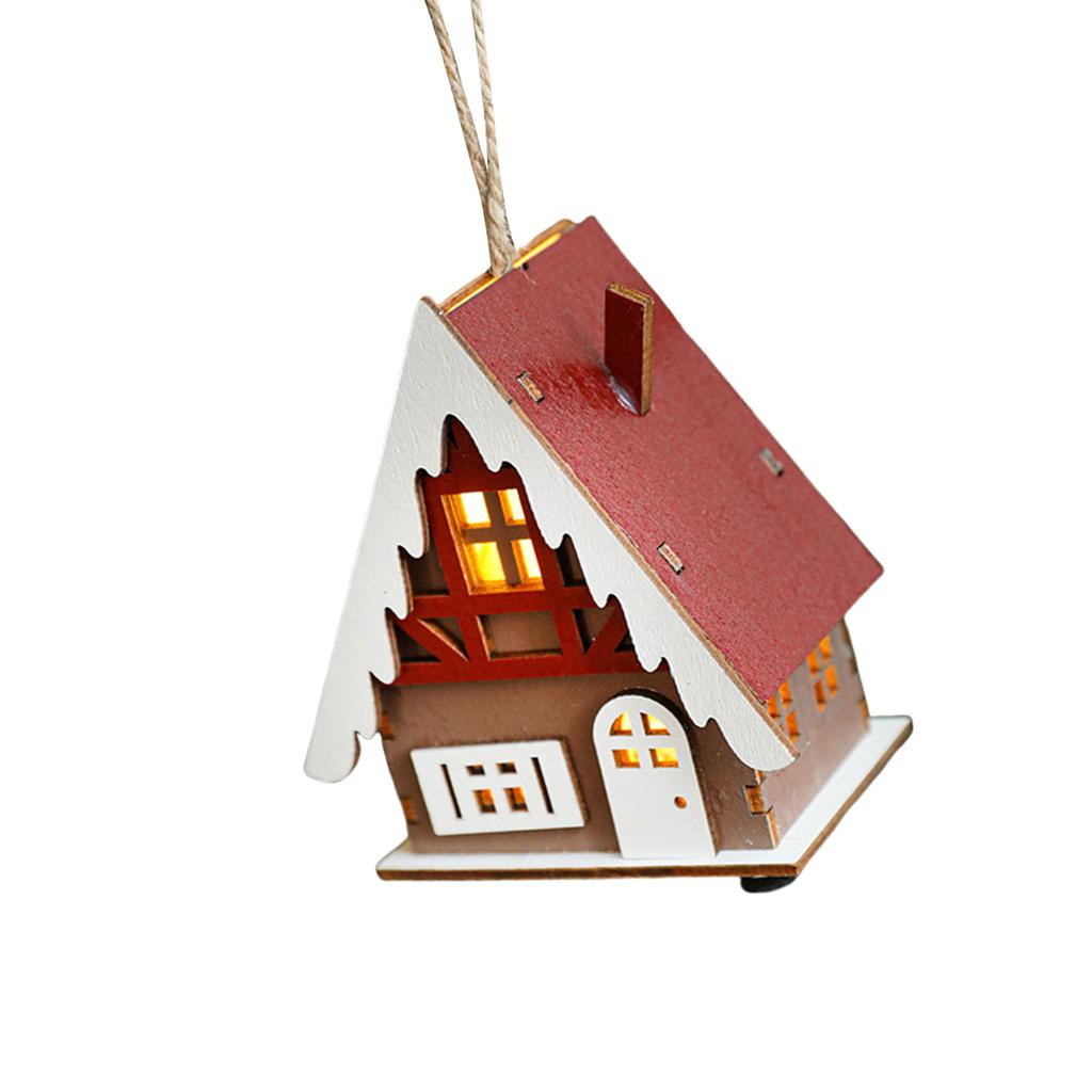 Christmas Wood Cabin with LED Lights Warmly Lit Christmas Timber Cottage Festive Seasonal Decoration for Family Home
