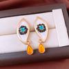 Devil's Eye Bohemian Punk Ear Stud Zircon Vintage Long Drop Earrings  Valentine's Day Gift