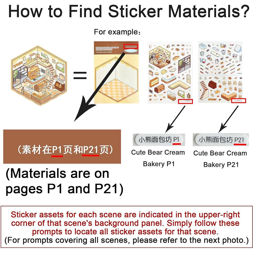 1 Set DIY 3D Sticker Szenen Sammelalbum Für Erwachsene Stressabbau Zeitvertreib