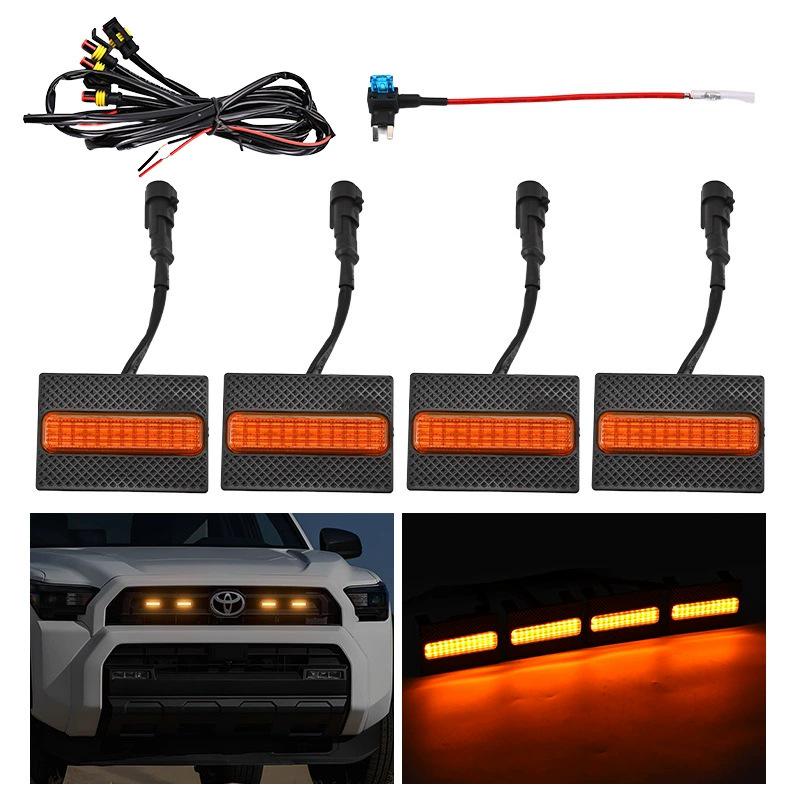 LED Yellow Daytime Running Light for 25-Model Toyota 4Runner TRD SR5 Grille, Small Size