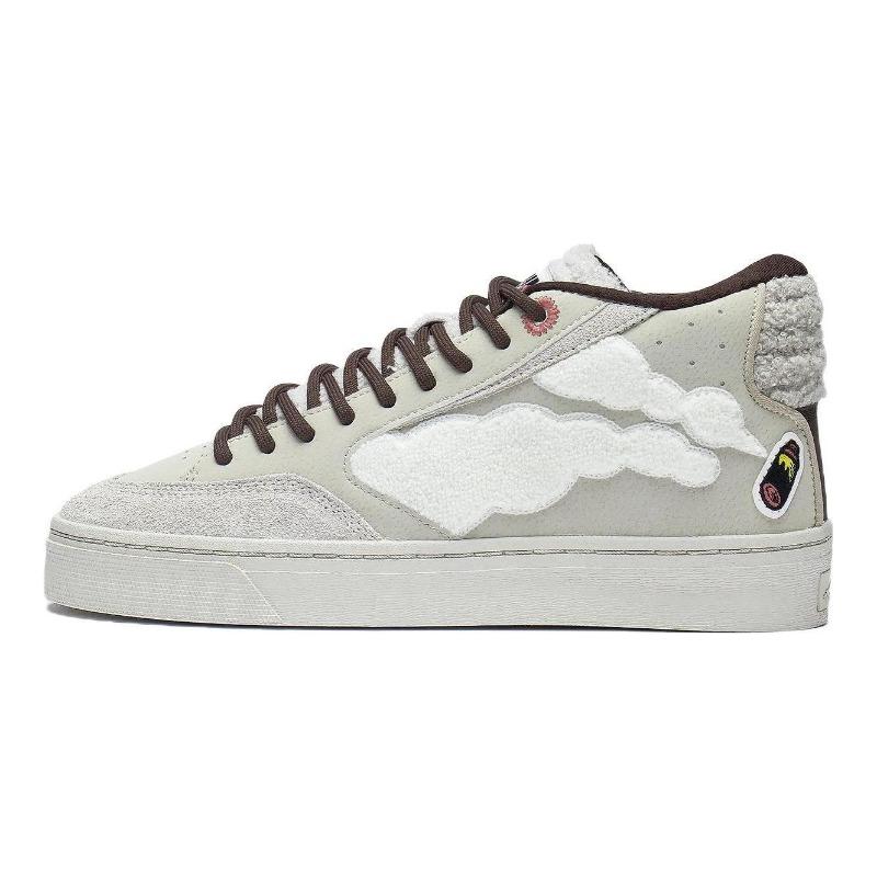 Pablo Ientile x Li-Ning Weiwu 180 Mid Mens Skate Shoes Taupe Gray Synthetic Leather Comfortable Cushion AECS053-3 43