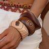 DIEZI 3 Style Punk Irregular Geometric Brown Wood Bangles Fashion Hip Hop Wide Bangles Bracelets For Women Men New Gift Jewelry