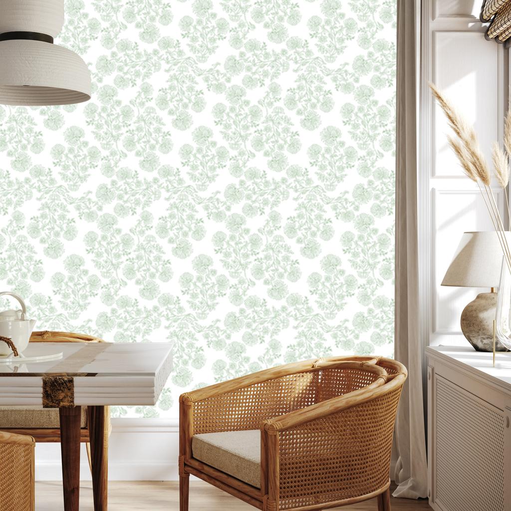 White Flowers Wallpaper, Clear Detail for Living Room and Bedroom 50x1000
