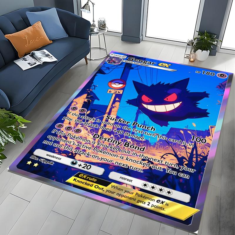 Gengar Pokémon kortų plotas kilimas svetainei namų dekoras sofos stalo vaikiškas kilimėlis neslystantis kėdės poilsio zonos grindų žaidimų kilimėlis Potdemiel