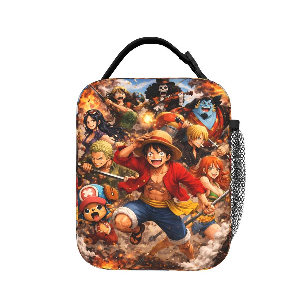 Lunch Bag Dramatic Luffy Art One Piece Travel Lunch Box For Unisex Cute Portable Zipper Print Cooler Bag