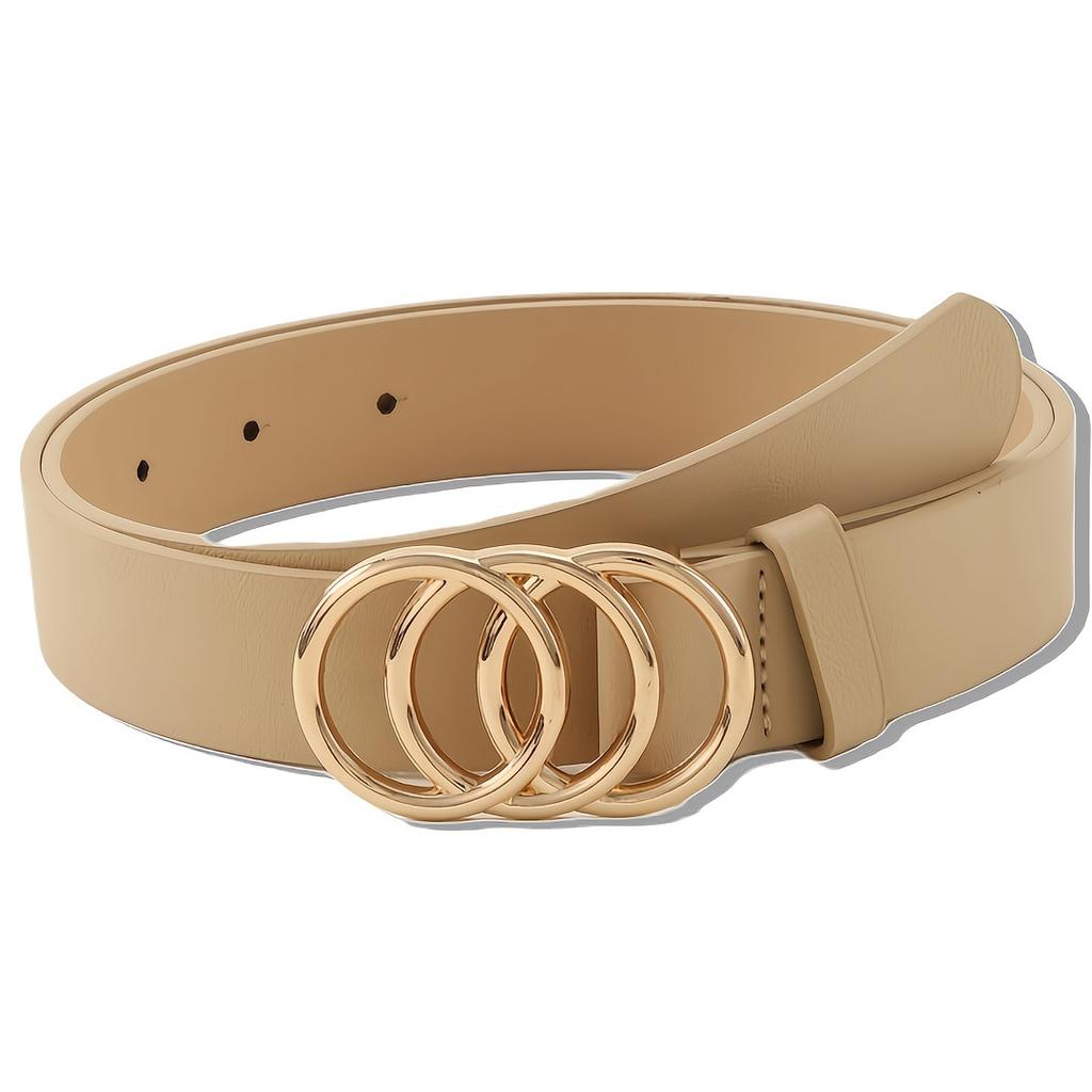 A Set of Three Women'S Minimalist and Stylish Versatile Belts, Classic Belts for Jeans and Dresses, Two-Ring Solid Color Elegant Belts