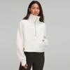 Women's Chimney Collar Jacket - Short Velvet Loose Half-Zip Casual Scuba Sweatshirt