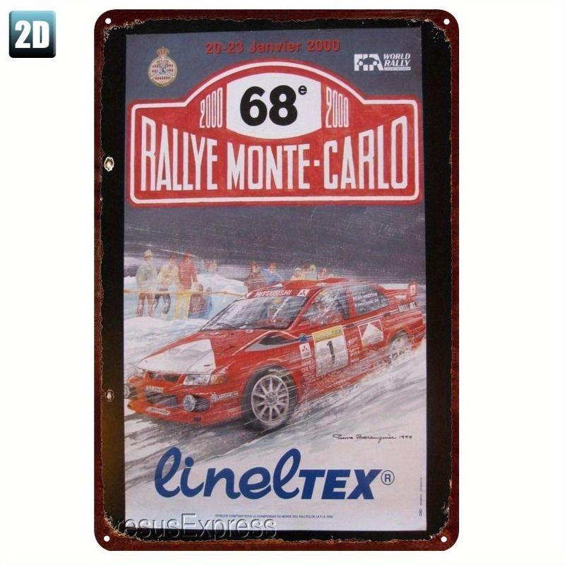 Racing Car Retro Style Metal Decorative Painting for Garage Room Decor