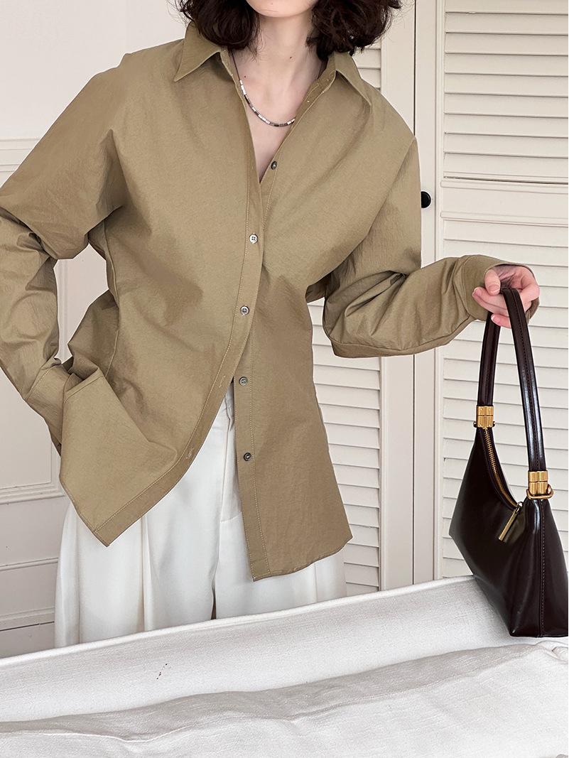 

Женская рубашка с длинным рукавом и лацканами Juzhi - весенний стиль (5002) Medium