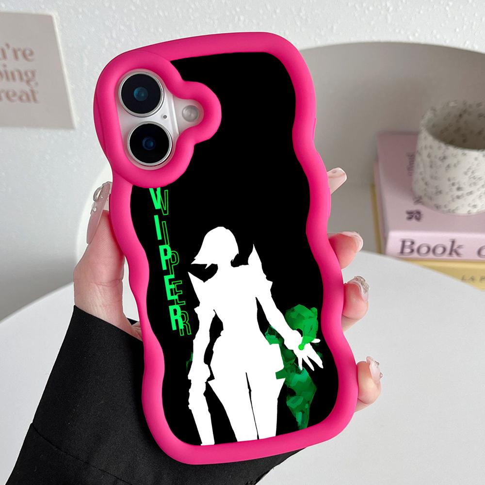 

Valo Viper Phone Case for iPhone 17 16 15 14 13 12 11 Air Pro Max Plus Red Soft TPU Wavy Edge Cover iPhone 15 Plus