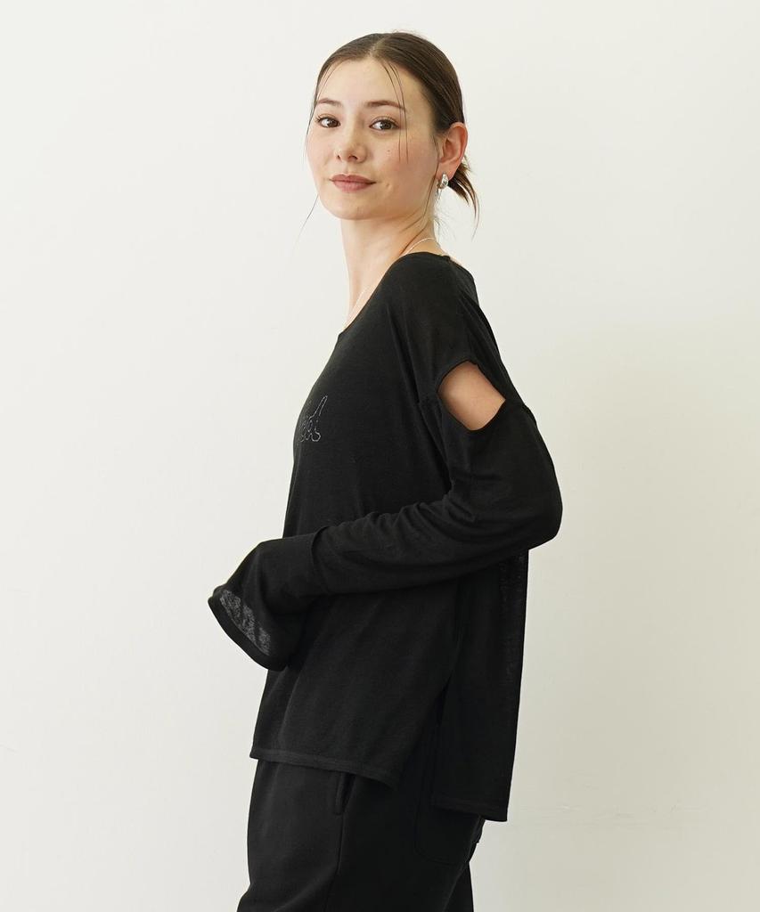 Milkfed Casual Open Shoulder Black Women's Top,