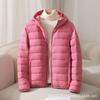 Autumn and winter new white duck down light down jacket women's short hooded slim light jacket Pinghu