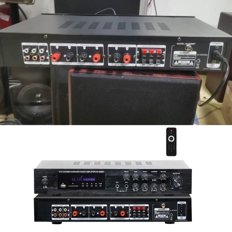 Highly Power 120x2W+80Wx2+80W Stereo Amplifier Bluetooth-compatible 5.1 For Speakers With Multiple Input Interfaces