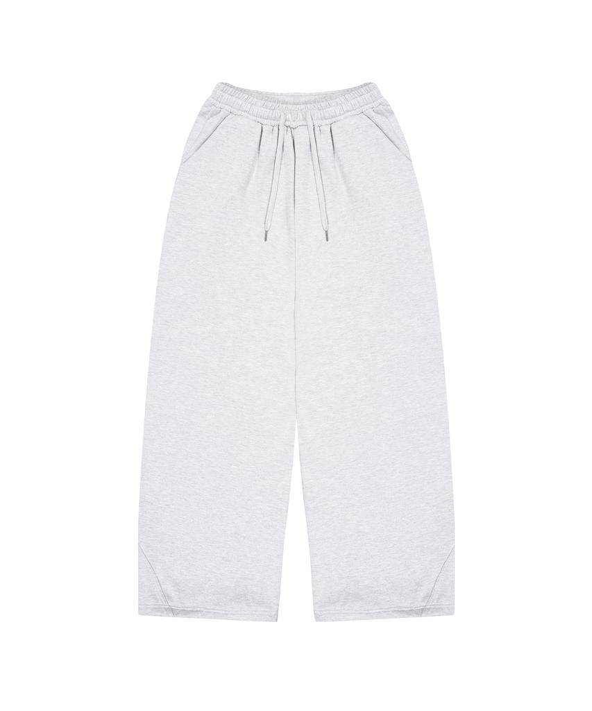 STANDARDERROR [All Seasons Or Fleece-Lined] 87-Stan278 Curved Back Pintuck Wide Loose Fit Sweatpants (4 Colors)