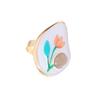 French Enamel Flower Ring Ethnic Style Glazed Ring Unique Vintage Ring  Fashion