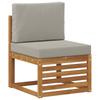 Corner Sofa Set with Cushions 10 pcs Natural and Light Grey