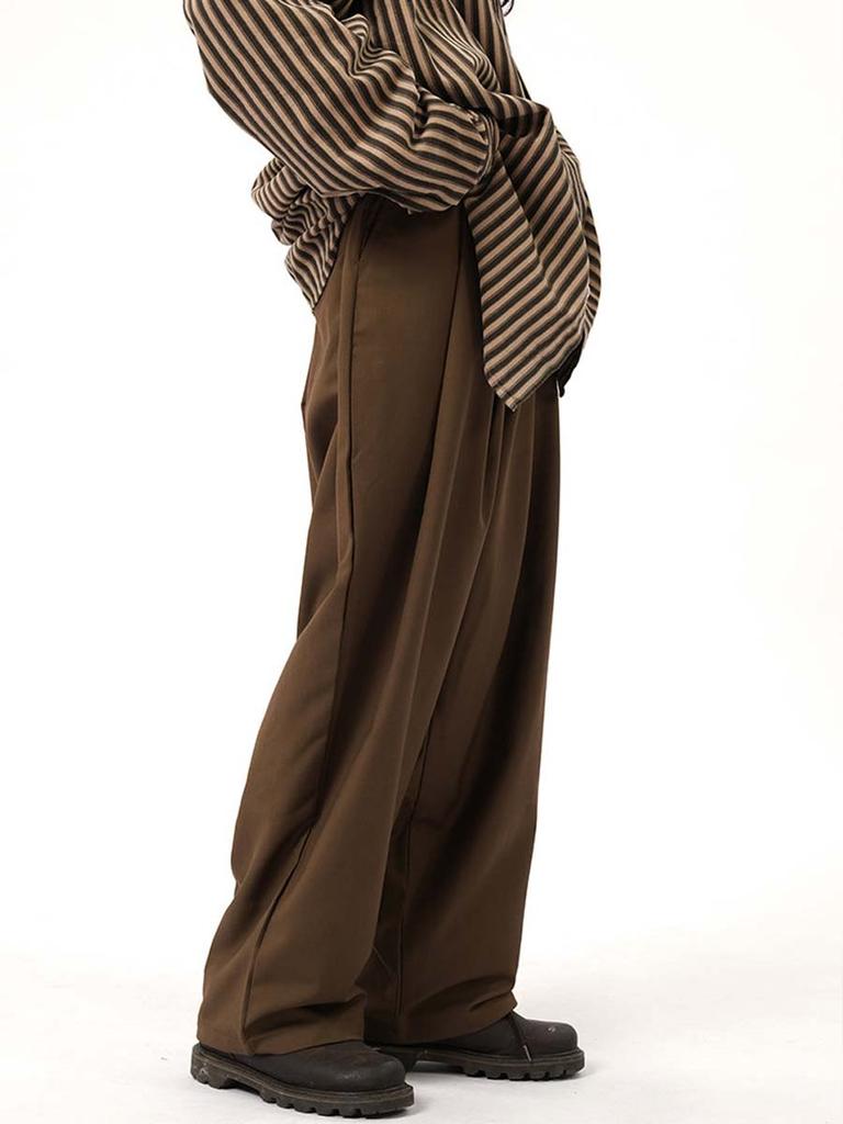 Women's Casual Trousers Plus Size Baggy Straight Wide Leg Pants Vintage Style Clothes Y2k Brown Black