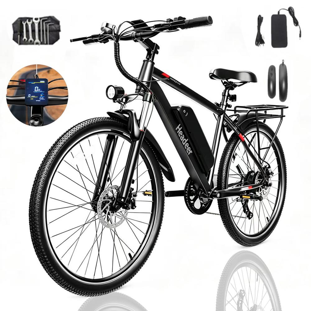 HEADEER BK1350 Adult Electric Bicycle 500W Brushless Motor 48V 15AH Lithium Battery 26 Inch Wheels Foldable E Bike for Daily Urban City Commuting