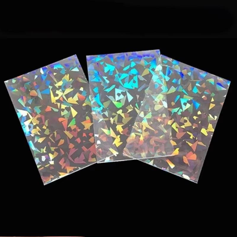 50ks 65x90mm Holografické chrániče karet Laserové fóliové obaly Pro TCG herní karty Sběratelské úložiště