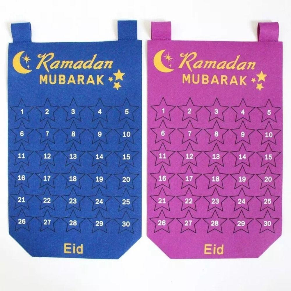 

30-дневный календарь Рамадана Фиолетовый/Синий/Красный EID Мубарак Украшения Мусульманский Исламский синий