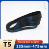 T5 Timing Belt 135mm-475mm Rubber Belt Pitch=5mm T5 Belt Width 10mm 15mm 20mm 25mm for Laser Engraving CNC Synchronous Belt T5