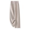 Oatmeal Acetate Wool Flannel Wide-Leg Pants - Women's 2024 Soft Cashmere Straight-Leg, Perfect for Autumn & Winter