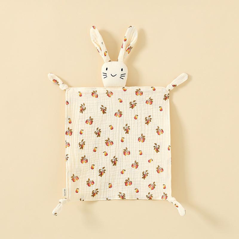Baby Animal Cotton Swaddle With Plush Rabbit Toy For Sleep And Comfort
