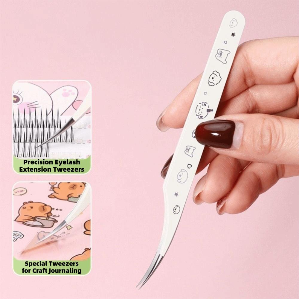 High Precision False Eyelash Tweezers Lashes Extension Tweezer  Miniature Scene Stickers