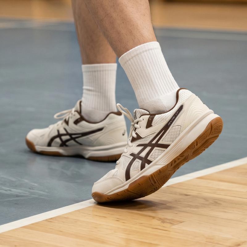 Asics River Cs Cf Zapatillas de Bádminton Unisex Cómodas Profesionales Duraderas de Caña Baja Zapatilla Amarilla Marrón 1073A072-250