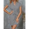 Spring Summer Women's Sleeveless Striped Lace Up Casual Dresses
