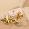 European American Trendy Cross-Border Punk Cold Wind Stainless Steel Earrings Geometric Irregular Drop Fashion Jewelry