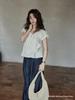 Xi Meng 2025 Summer Chic French Embroidered Petite Blouse