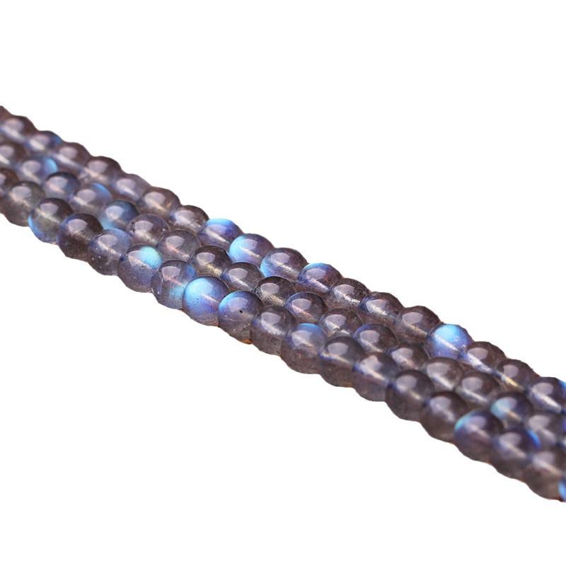 Natürliche Graue Mondstein & Hellblaue Labradorit Perlen für DIY Schmuck