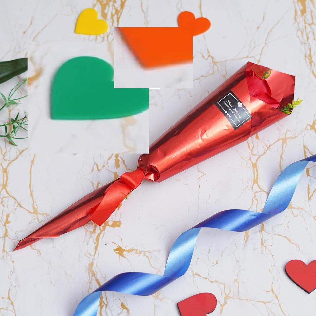 Best Wishes Artificial Red Rose Flower Decorative Showpiece Gift | Valentine Gift for Girlfriend Boyfriend Husband Wife Her Him