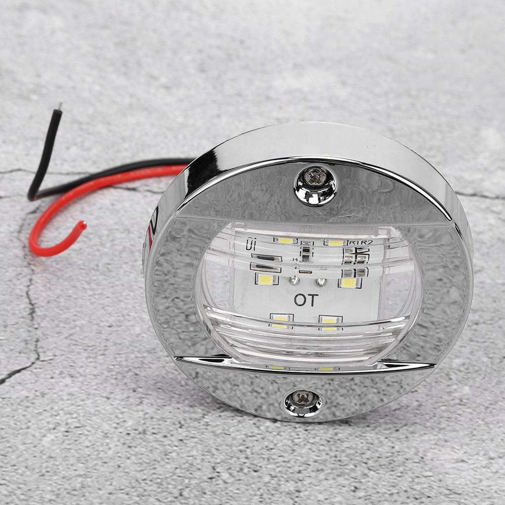 4 Stück Klarglas LED Runde Navigationsheckleuchte Weißes Licht 12V Chrom Wasserdicht für Boot Yacht LKW