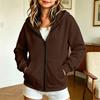 Boys and Girls Zip-Up Hoodie Sweatshirt with Detachable Hood, Long Sleeve, Color, Casual