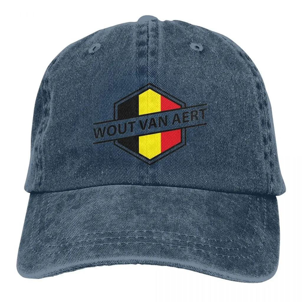 Wout Van Aert Baseball Caps Accessories Retro Distressed Denim Sun Cap Fashion Men's Baseball Cap